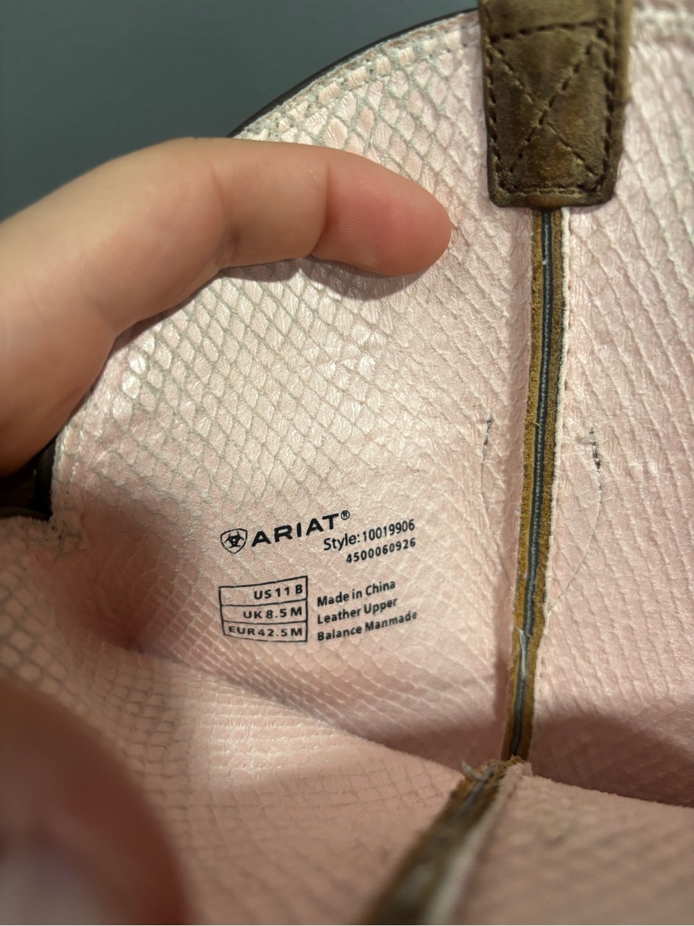 Ariat Tan and Pink Leather Boots - Picture 6 of 6